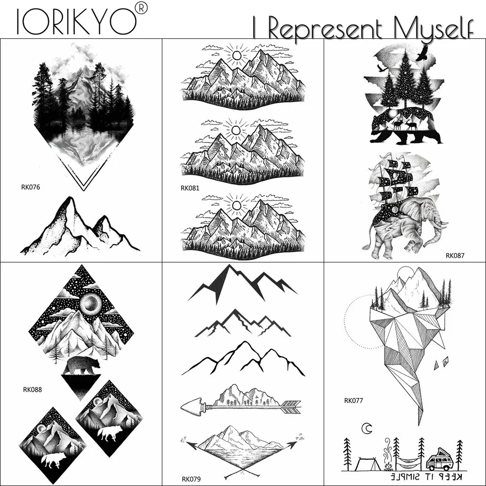 IORIKYO Сексуальная черная холм временная татуировка для женщин тело рука наклейки
