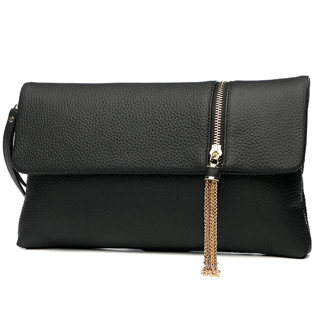 Genuine Leather Large Capacity Women Evening Bag Day Clutches Envelope Bags Chain Shoulder ...