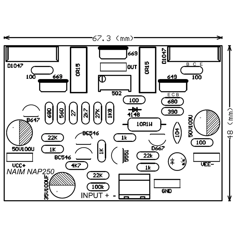 2 шт. NAIM NAP250 15 V-40 V MOD стерео аудио HIFI усилитель Amplificador 80 W DIY Наборы и готовый baord A5-013