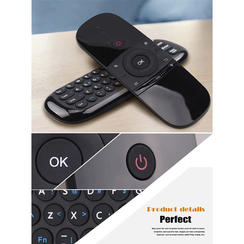 

Wechip W1 2.4G Wireless Keyboard And Air Mouse Double-sided Wireless Somatosensory Mini Keyboard Mouse Remote Control