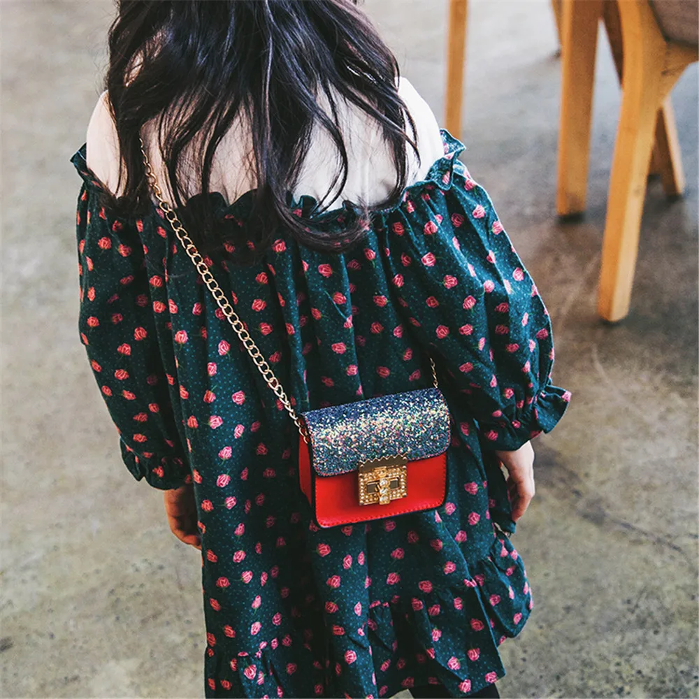 Детская милая сумка с пайетками, сумка через плечо, популярная мини-сумка-мессенджер N21