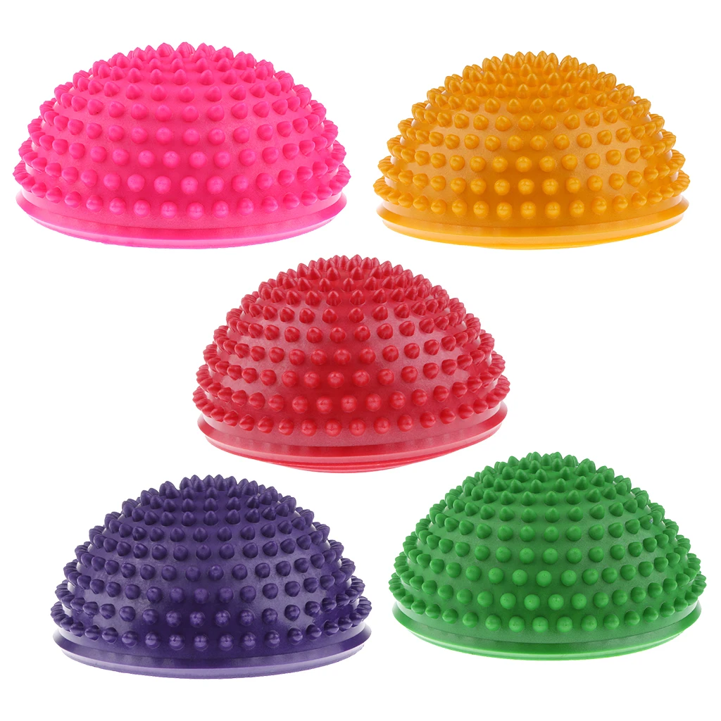 5 Pieces Yoga Half Ball Balance Pods -Hedgehog Styled Balancing Half Domed for Kids - Hedgehog Styled Improve Balance
