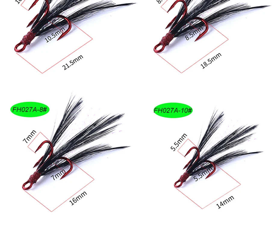 Agudos com Pena Gancho de Aço Carbono de Alta Anzol de Pesca da Carpa Infof Gancho Pesca Ganchos 4 -10 Triplo Anzol 40-peças 8 High Quality Esporte e Lazer