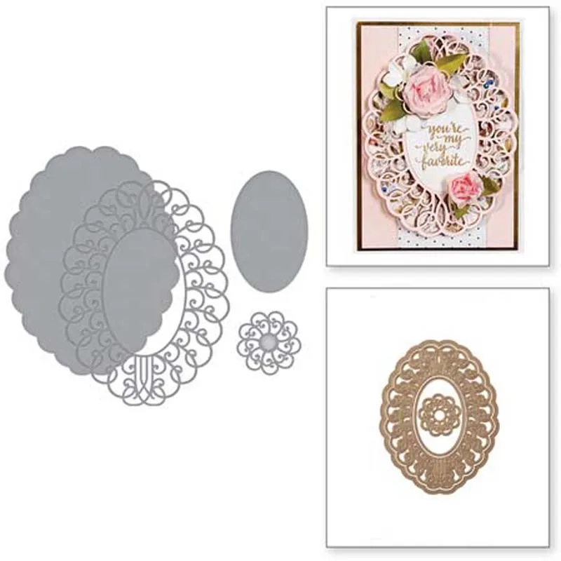 

Estel Craft Embossing Die Pierced Oval Frame Metal Steel Cutting Dies for Scrapbooking Card Making New Arrival Cut Stencil