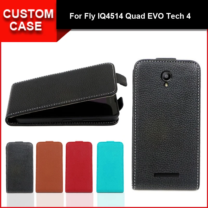 

Luxury flip vertical cover bag flip up and down PU Leather Case for Fly IQ4514 Quad EVO Tech 4, free gift