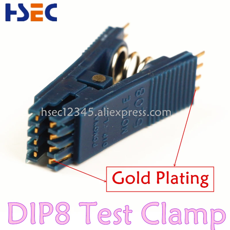 

High quality DIP8 Test Clip Clamp For universal programmer TL866 RT809F RT809H EZP2010 13 EZP2019 CH341A USB EEPROM Programmer