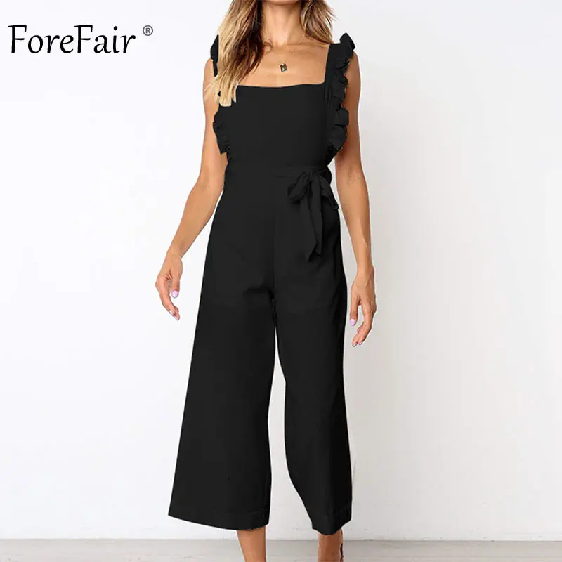 

Forefair Summer Ruffle Sexy Jumpsuit 2019 Rompers Off Shoulder Female Sleeveless Backless Tunic Beach Casual Overalls for Women