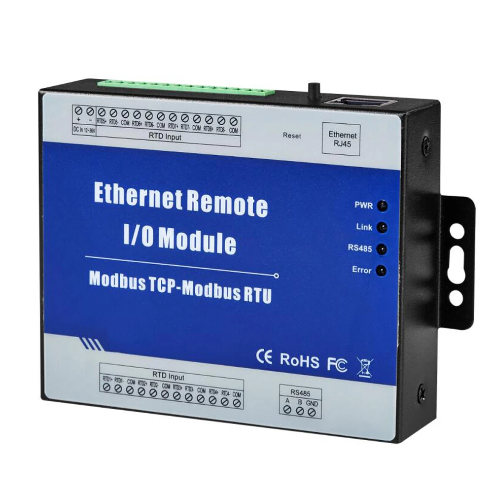 Ethernet регистрирующий модуль 4 входов RTD Modbus tcp сервер RS485 к конвертер поддерживает