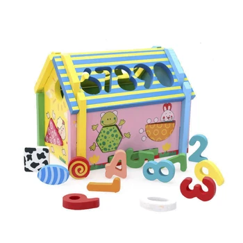 

Chanycore Baby Learning Educational Wooden Toys Geometric Shape Digital Blocks Box Clock Sorting Matching mwz Kids Gifts 4133