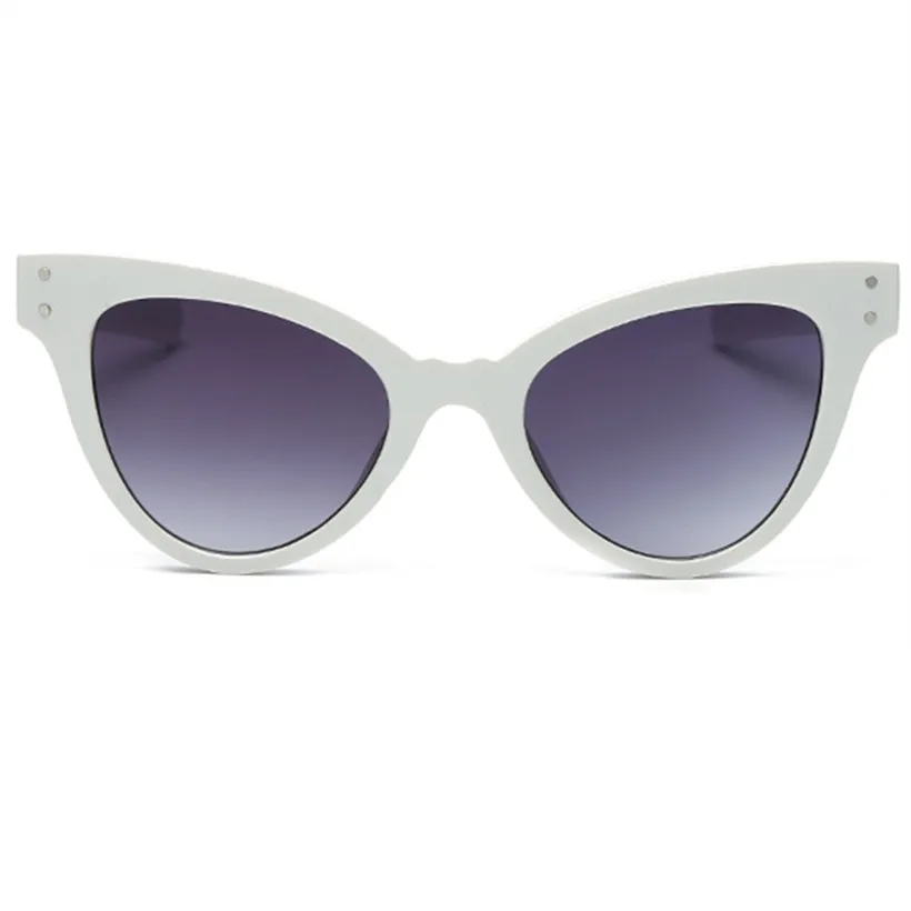 NYWOOH кошачий глаз солнцезащитные очки для женщин красочные прозрачные Солнцезащитные очки женские конфеты линзы UV400 очки Женские винтажные очки - Цвет линз: Белый