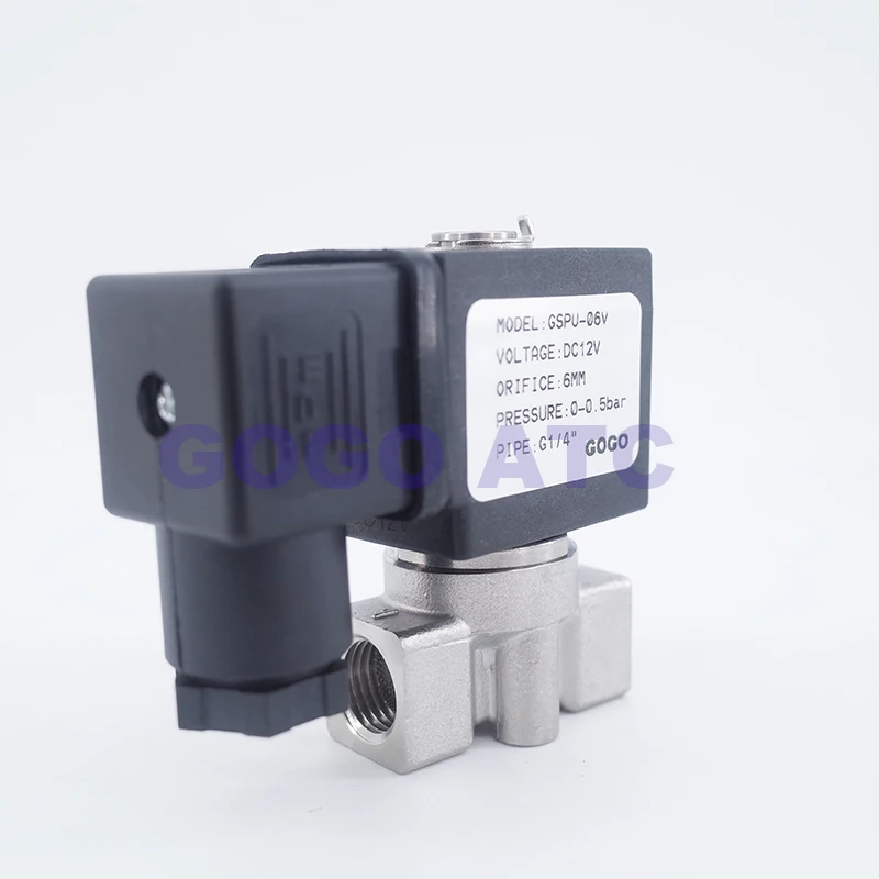 GOGO 0 40bar/20bar/15bar/10bar/7bar 2 ходовой SS304 электромагнитный клапан DC24V 1/4 &quotBSP отверстие