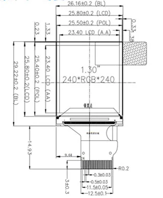 Ips 1,3 дюймов 24PIN SPI цветной TFT дисплей экран ST7789 Привод IC 3,3 V 8 бит параллельный интерфейс 240*240