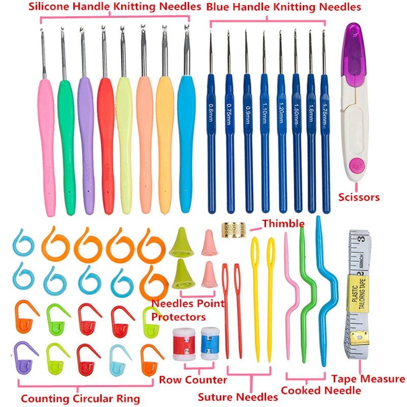 Домашний набор инструментов для шитья 16 вязальные крючки разных ...