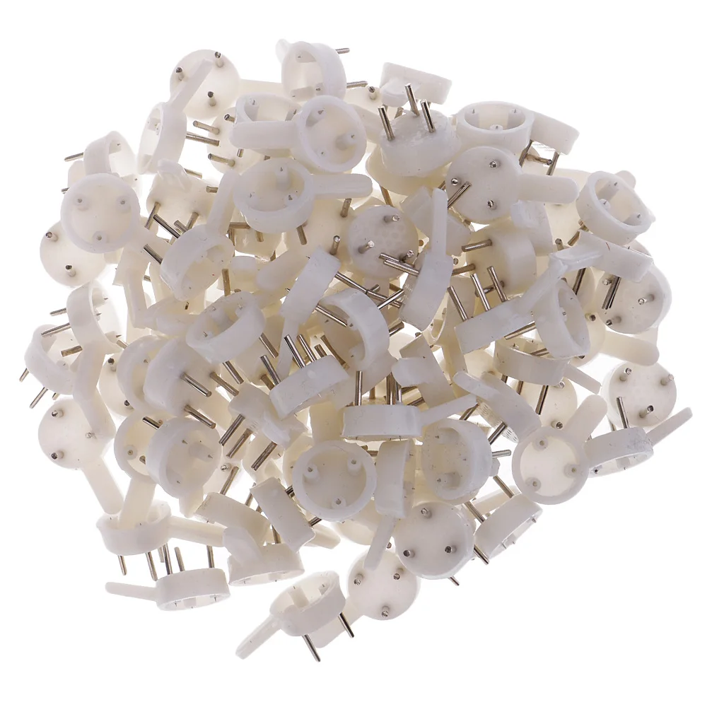 100 Pieces Heavy Duty Plastic Hard Wall Hooks Photo Picture Frame Hanging Hooks