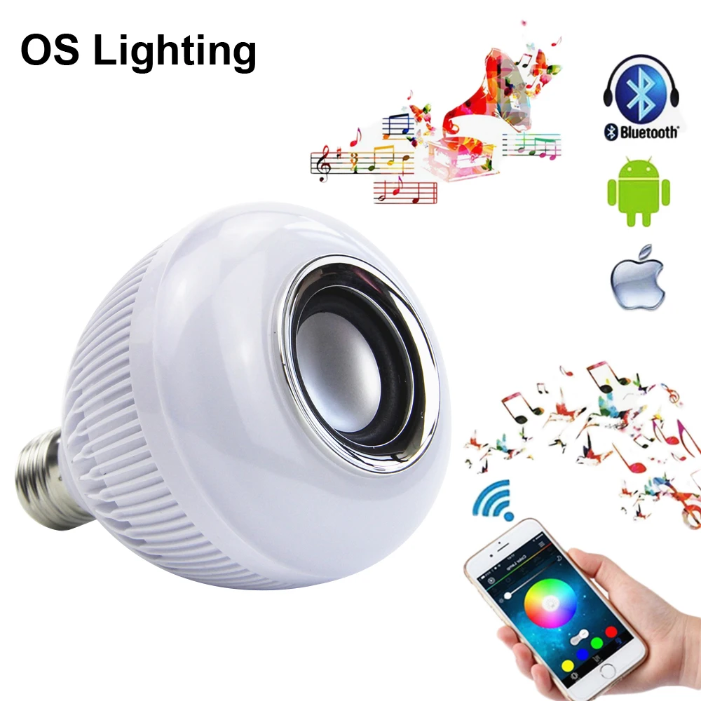 Wireless Bluetooth 12W LED Speaker Bulb Audio Speaker E27 RGBW Music