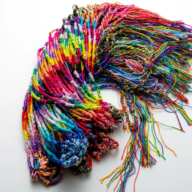 ABL0223(10), богемные Бразилия разноцветные стринги Браслеты Дружбы Браслет-манжета ручной работы цвета плетеные браслеты