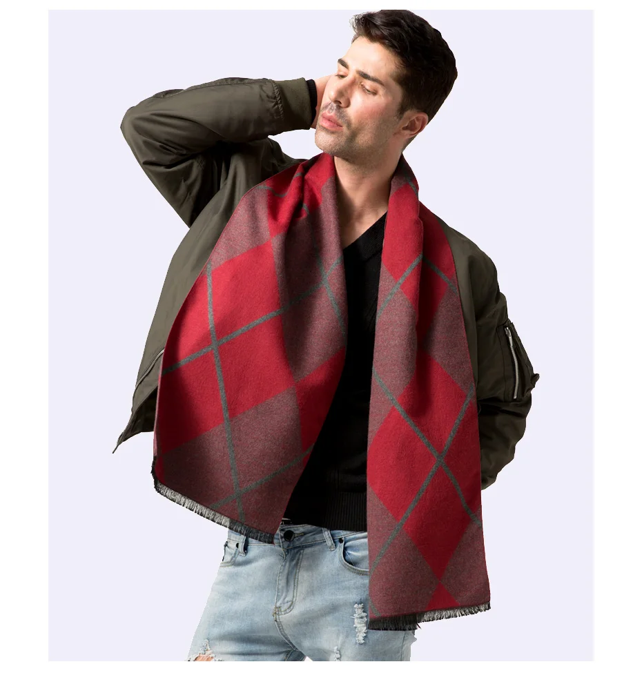 men scarf style VIANOSI Man Solid Winter Scarves Fashion Long Cotton scarf Men soft warm Wraps VA246 mens linen scarf