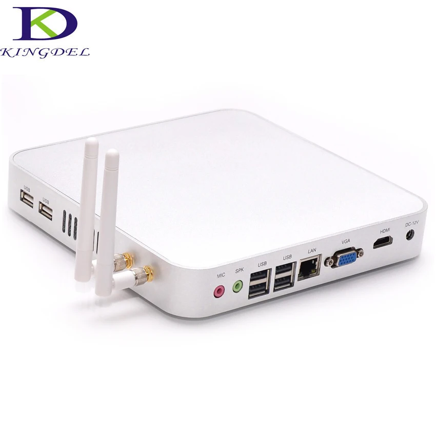 

New Fanless Nettop computer Mini Desktop PC 8GB RAM 128G SSD Intel Celeron 1007U 1017U 1037U Dual Core HDMI WIFI Metal Case