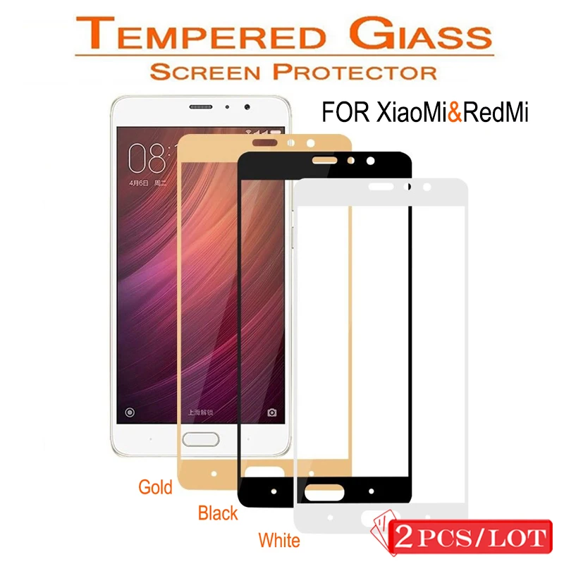 2 шт. 2.5D полноэкранное Защитное стекло для Xiaomi Redmi Note 4X 4 4A 3S 3X Mi A1 5 5S Mi5X Mi5S Mi6 Mi5 Pro