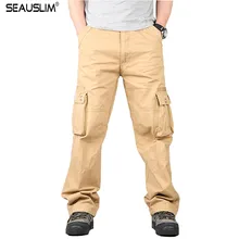 SEAUSLIM Cargo Pants Men Casual Military Tactical Pants Mens Combat US Army Long Trousers Multi Pockets Joggers LQ-TPL-04