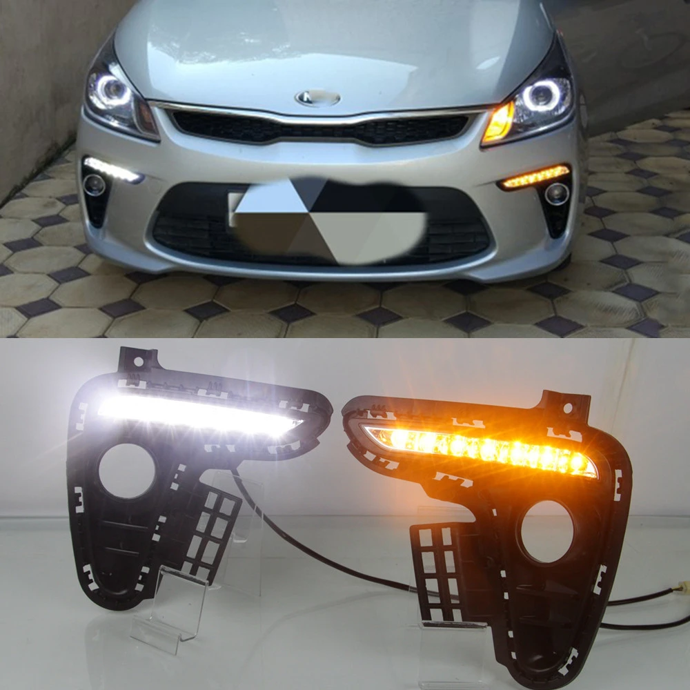 1 пара для Kia Rio K2 2017 2018 желтый Поворотная сигнальная лампа Стиль реле