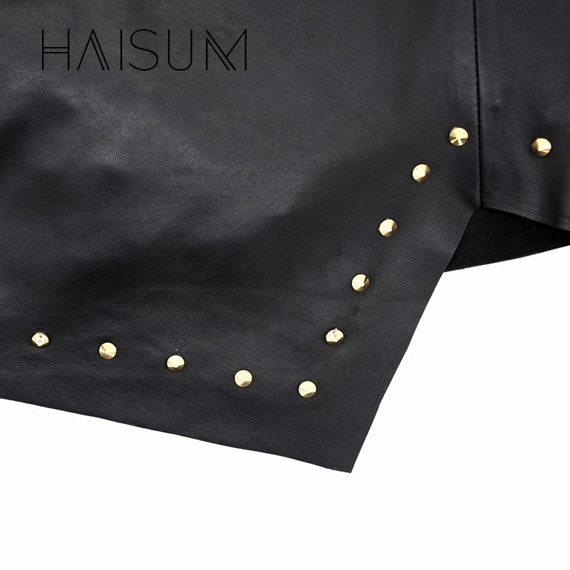 Женские мини юбки Haisum короткие кожаные с заклепками 2018|leather skirt women|leather skirtskirts womens |
