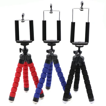 

Mini Sponge Octopus Tripod with Mobile Phone holder Clip for iPhone Samsung Xiaomi Huawei Mobile Phone Smartphone for Camera