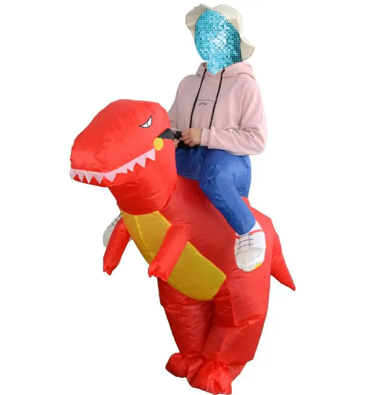 Пурим костюмы Airblown вентилятор работает T-Rex в парк развлечений надувные костюм с динозавром комплект одежды костюм для детей и взрослых Dino Rider