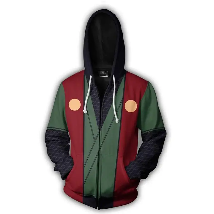 

2018 new fashion Cool sweatshirt Hoodies Men women 3D print Naruto six generations red ZIP UP hot Style Streetwear Long sleeve