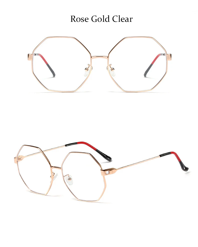 vintage glasses frame women black high quality Polygon eyeglasses Brand Metal Frame optical ladies spectacles frames