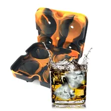 4 полости камуфляж алмаз драгоценный камень крутая 3D форма для льда производитель бар вечерние Силиконовые Формочки с крышкой шоколадная форма подарок BPA-бесплатно