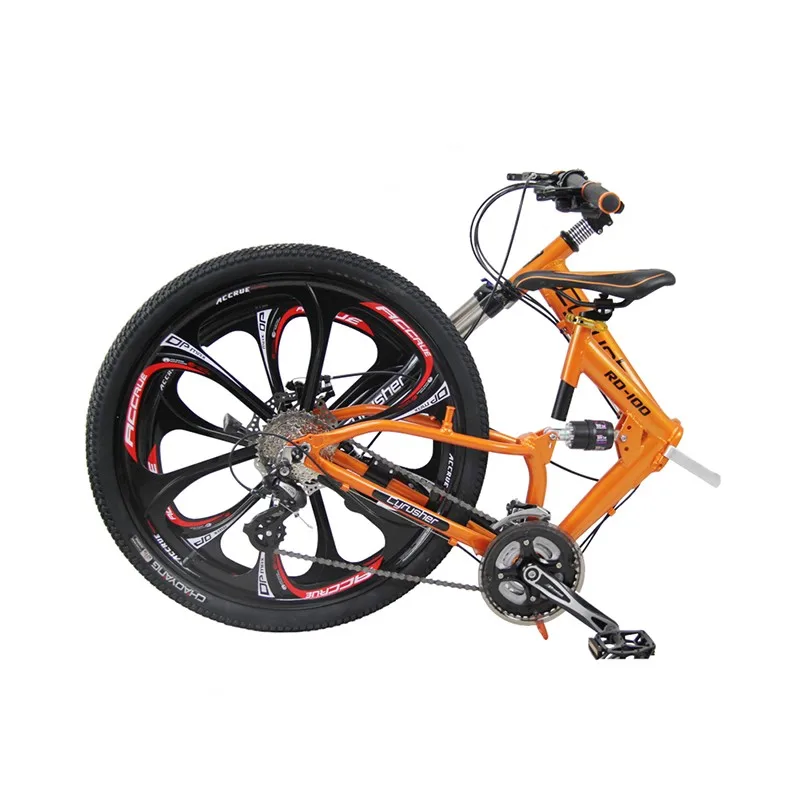 Flash Deal Cyrusher RD100 Folding Mountain Bike Full Suspension frame road Bicycle 24 Speeds 26X17 Inch Double Disc Brakes MTB bike 23 Flash Deal Cyrusher RD100 Folding Mountain Bike Full Suspension frame road Bicycle 24 Speeds 26X17 Inch Double Disc Brakes MTB bike 23
