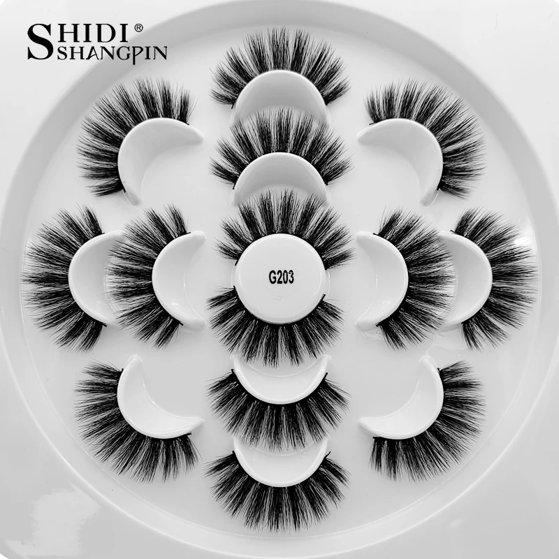

SHIDISHANGPIN 7 pairs mink eyelashes volume 3d mink lashes wispy false eyelashes natural eyelash extension maquillaje cilios