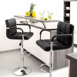 2 шт Vogue барный стул для коррекции подъема с поворотом барный стул высокий табурет с креслом синтетическая мягкая мебель для Кухня HWC