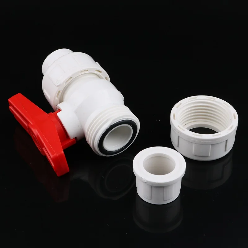 1 قطعة 20 مللي متر إلى 20 مللي متر PVC الكرة صمام الاتحاد صمام أنابيب المياه البلاستيكية موصل السباكة خرطوم تركيبات 1/2 \