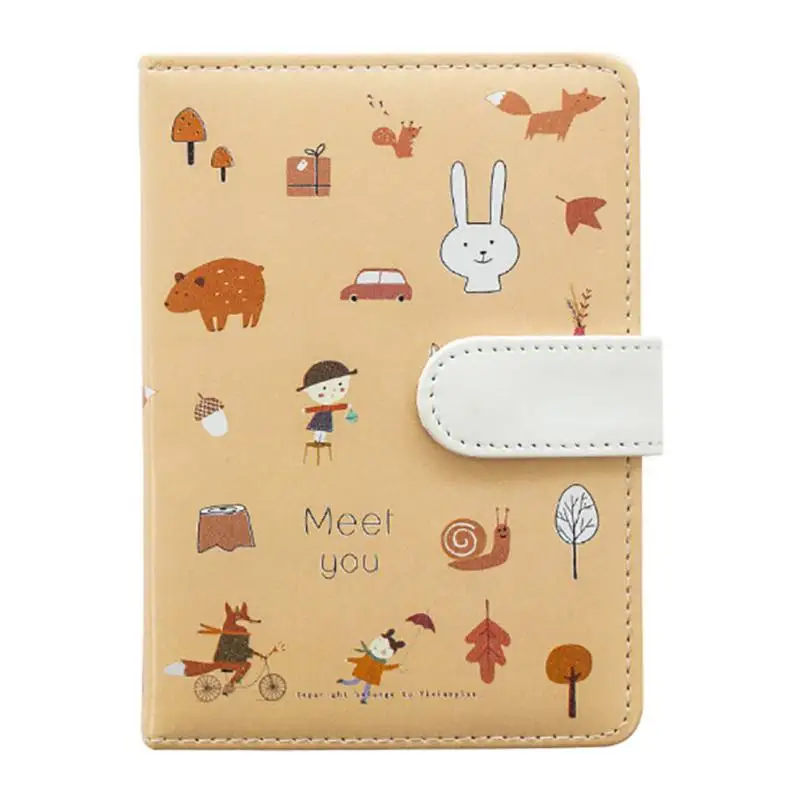 

Cute Cartoon Imitation Leather Notebook 32K Hand Book School Student Stationery Notebook Kawaii Notepad with Magnetic Buckle