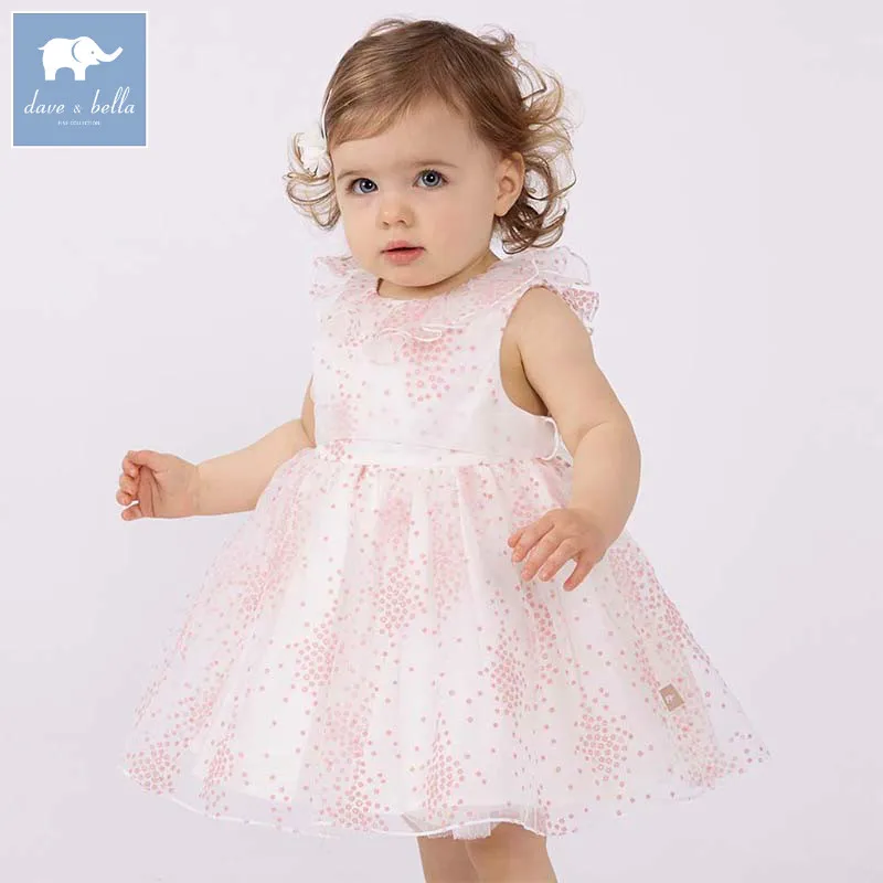 Dave bella Princess girls dress kids sleeveless party wedding floral gown children summer clothing baby girl clothes DB7040 summer vintage lace dress sleeveless design sweet baby girl floral princess dress wedding christening gown dress girls clothes