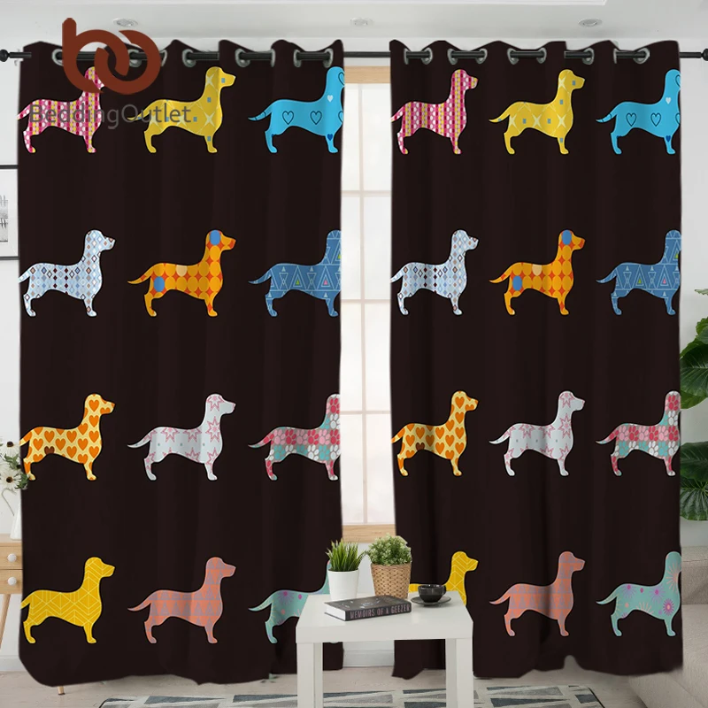 

BeddingOutlet Dachshund Living Room Curtain Cute Puppy Colorful Curtain for Bedroom Window Treatment Drapes Cartoon Pet Decor