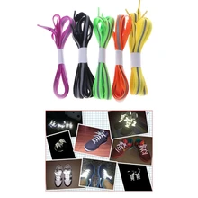 Модные 112 см, светоотражающие светлый шнурок, современные плоские туфли, струны для спортивных кроссовок,, полиэстер, новые длинные шнурки