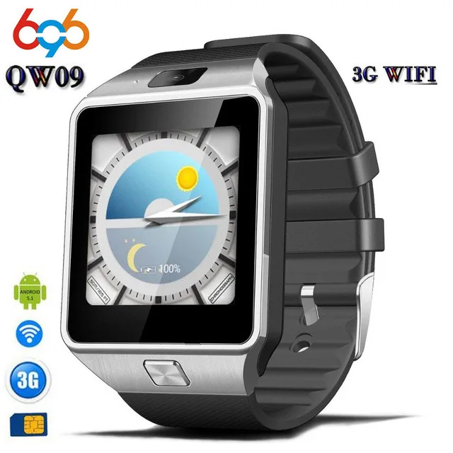 696 3g wifi QW09 Android Смарт часы Bluetooth 4 0 в режиме реального времени шагомер sim карта вызов