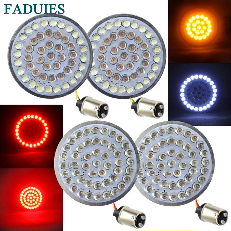 

FADUIES 2" LED Turn Signal Kit for Harley Davidson Motorcycle (Front (1157) and Rear (1157) LED Turn Signal Kit