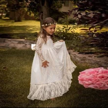 Платья принцессы с цветочным узором для девочек платье с длинными рукавами и бантом для свадебной вечеринки праздничное платье для причастия для маленьких девочек, детское платье