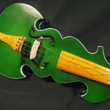 Отличный Зеленый цвет лучшая модель 4/4 электрическая скрипка+ акустическая скрипка#8755