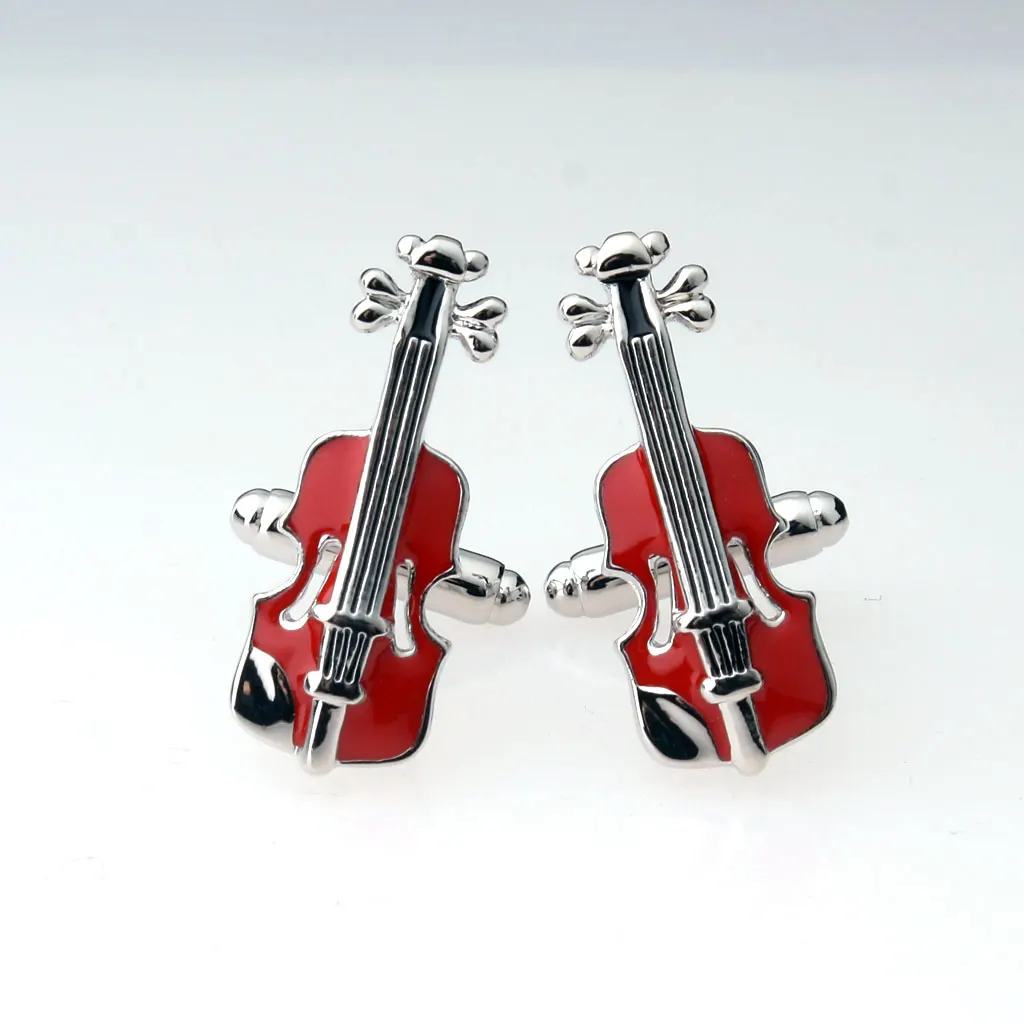 1 Pair Vintage Violin Cufflinks Wen Groomsman Cuff Links for Wedding Party Birthday Prom Tuxedo Wedding Jewelry