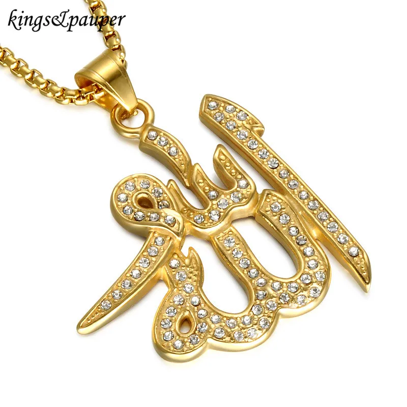 Нержавеющая сталь Кристалл Для мужчин Исламская Jewellery Iced Out мусульманских
