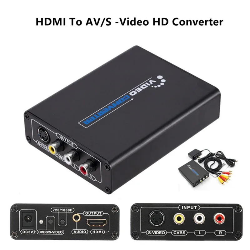 

HDMI To AV HD Converter HDMI To S-Video Audio Adapter HDMI Signal Amplifier For Projector Support NTSC PAL RCA Video Connector