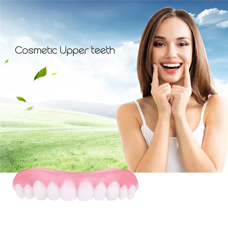 

Cosmetic Fake Upper Tooth Cover Silicone Perfect Smile Veneers Men Women Veneer Tooth Cover Beauty Tool Teeth Whitening S46