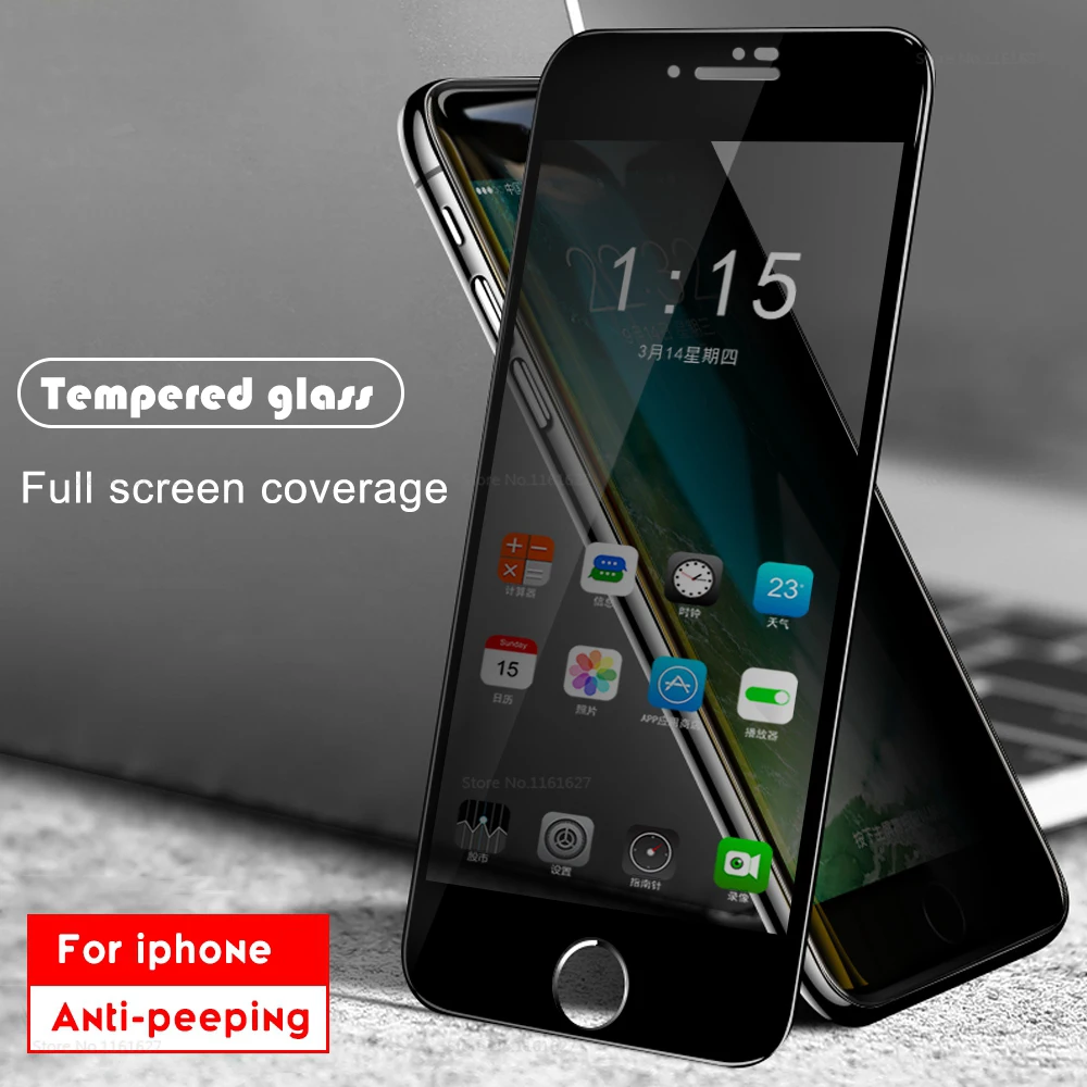 

3D Anti Glare Tempered Glass For iPhone 7 8 Plus 6S 6 Plus 7Plus Full Cover Screen Protector Anti spay Privacy Protective Film