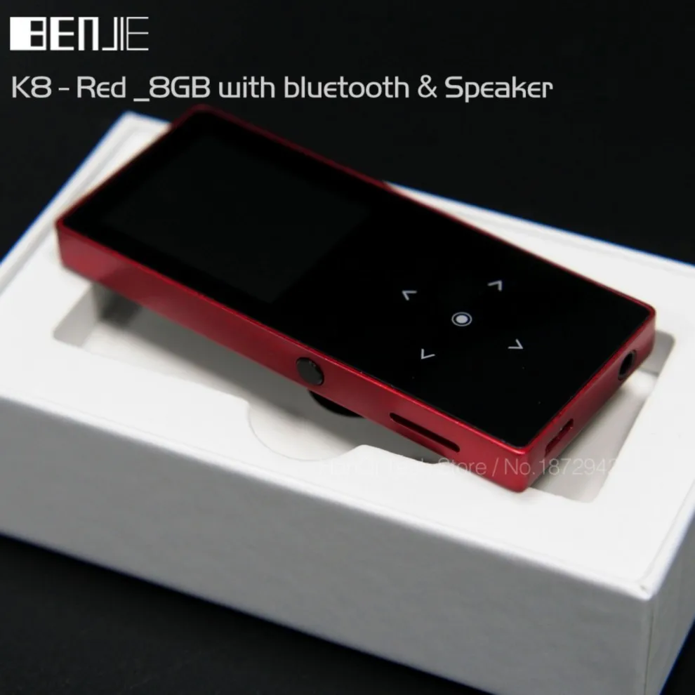 BENJIE K8 Bluetooth MP3 плеер 8 Гб Спортивный Mp3 музыкальный плеер рекордер FM радио Поддержка TF карта со встроенным динамиком - Цвет: Red with bluetooth