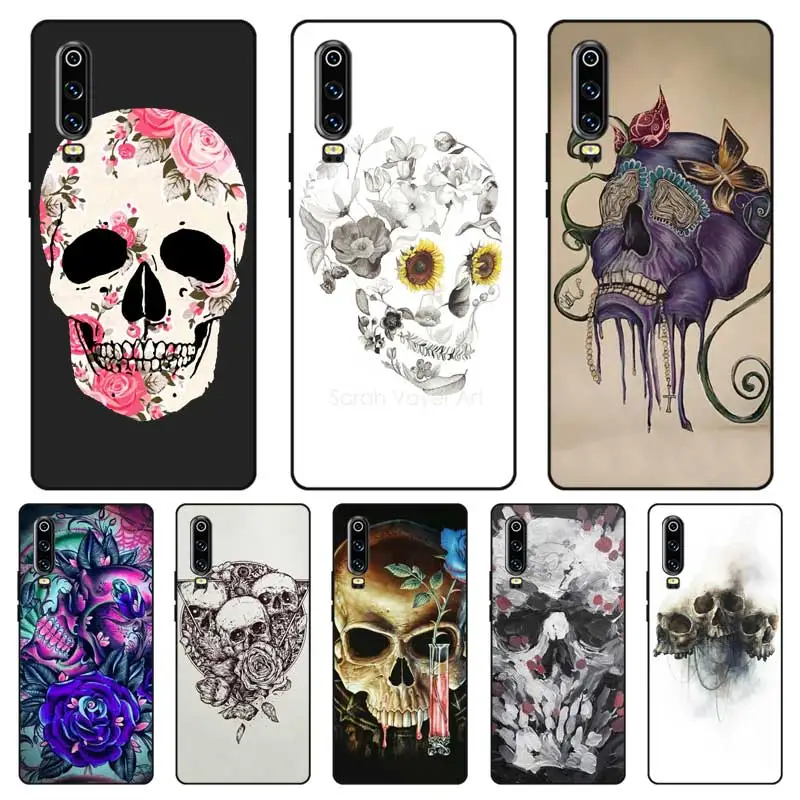 P180 Reaper Luxurious Black Silicone Case Cover For Huawei P8 P9 P10 P20 P30 Lite Pro P Smart Plus 2017 2019 |
